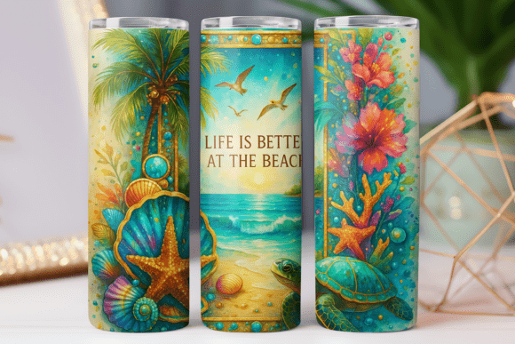 Beach Animal Tumbler Wrap Design Review