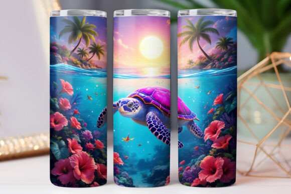 Beach Sea Turtle Tumbler Wrap 20oz Jpg Review