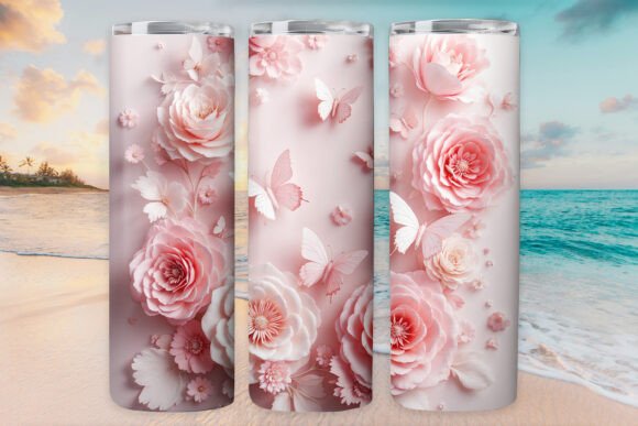 Butterfly Rose Tumbler Wrap 20oz Skinny Review
