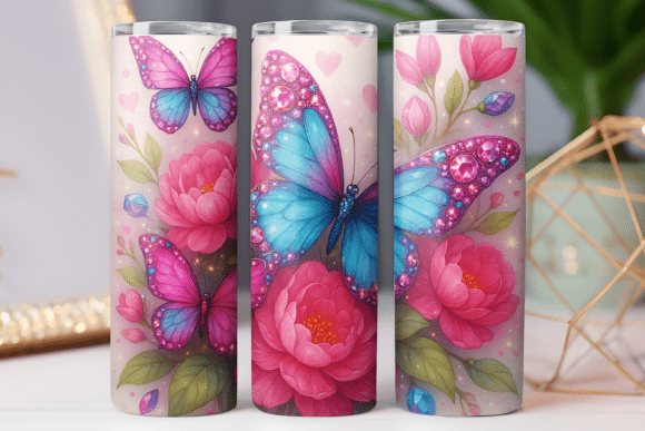 Butterfly Watercolor Tumbler Wrap Design Review