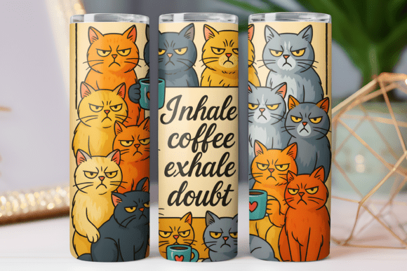 Cat Club Coffee Tumbler Wrap 20oz Skinny Review