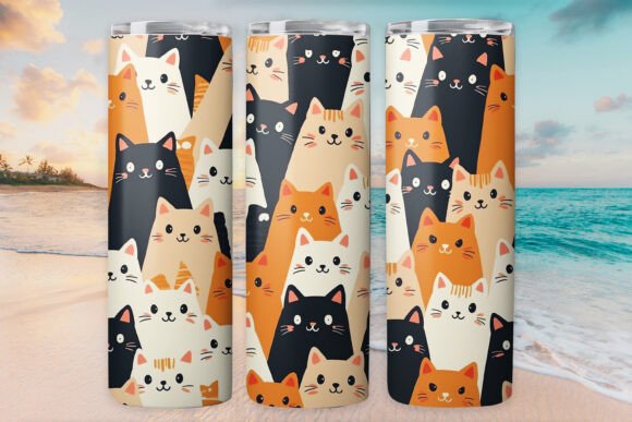 Cat Kitty Print Tumbler Wrap 20oz Skinny Review