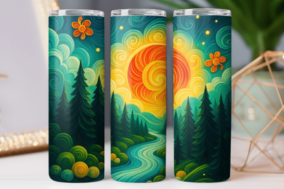 Nature Abstract Pattern Tumbler Wrap PNG Review