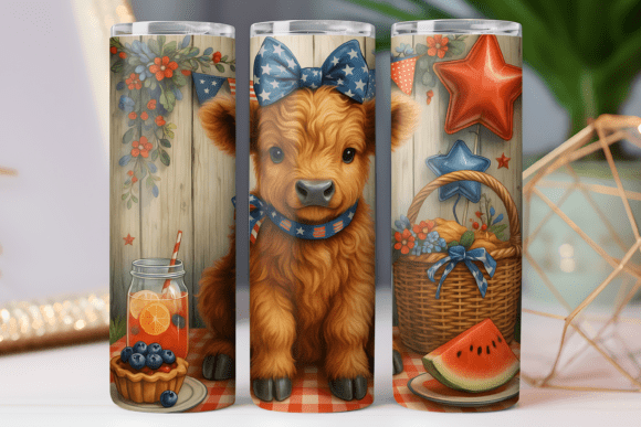 Patriotic Cow Tumbler Wrap 20oz Skinny Review