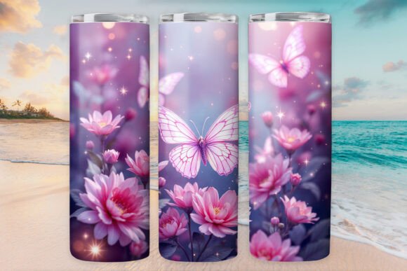 Pink Butterfly Tumbler Wrap 20oz Skinny Review