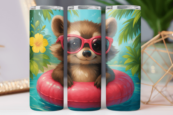 Summer Raccoon Tumbler Wrap 20oz Skinny Review