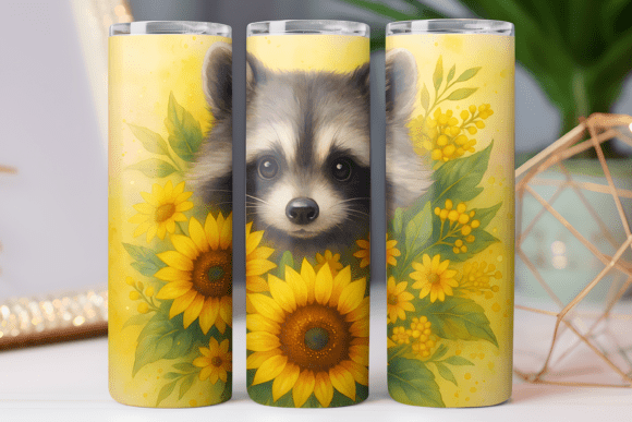Sunflower Raccoon Tumbler Wrap 20oz PNG Review
